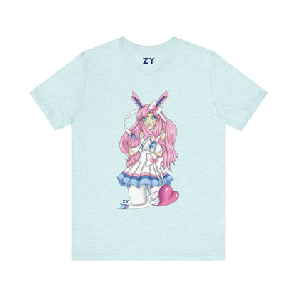 Sylve Girl Kawaii Interpretive Character Print Unisex Jersey Short Sleeve Tee