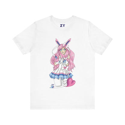 Sylve Girl Kawaii Interpretive Character Print Unisex Jersey Short Sleeve Tee