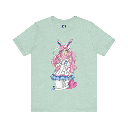 Sylve Girl Kawaii Interpretive Character Print Unisex Jersey Short Sleeve Tee