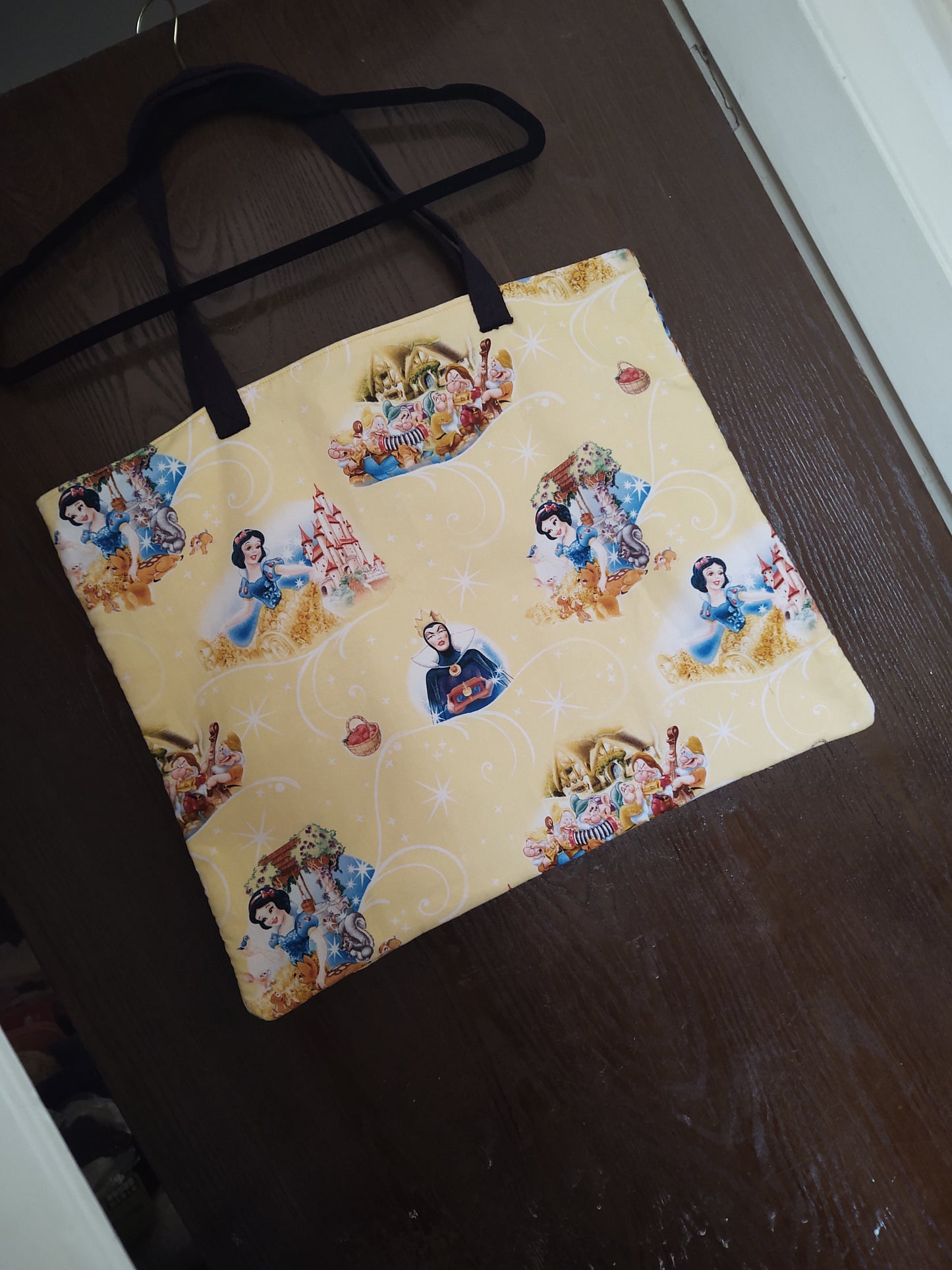 Yellow Princess/Dwarves & Evil Queen Print Tote Bag [Handmade by Zippy Yonyx]