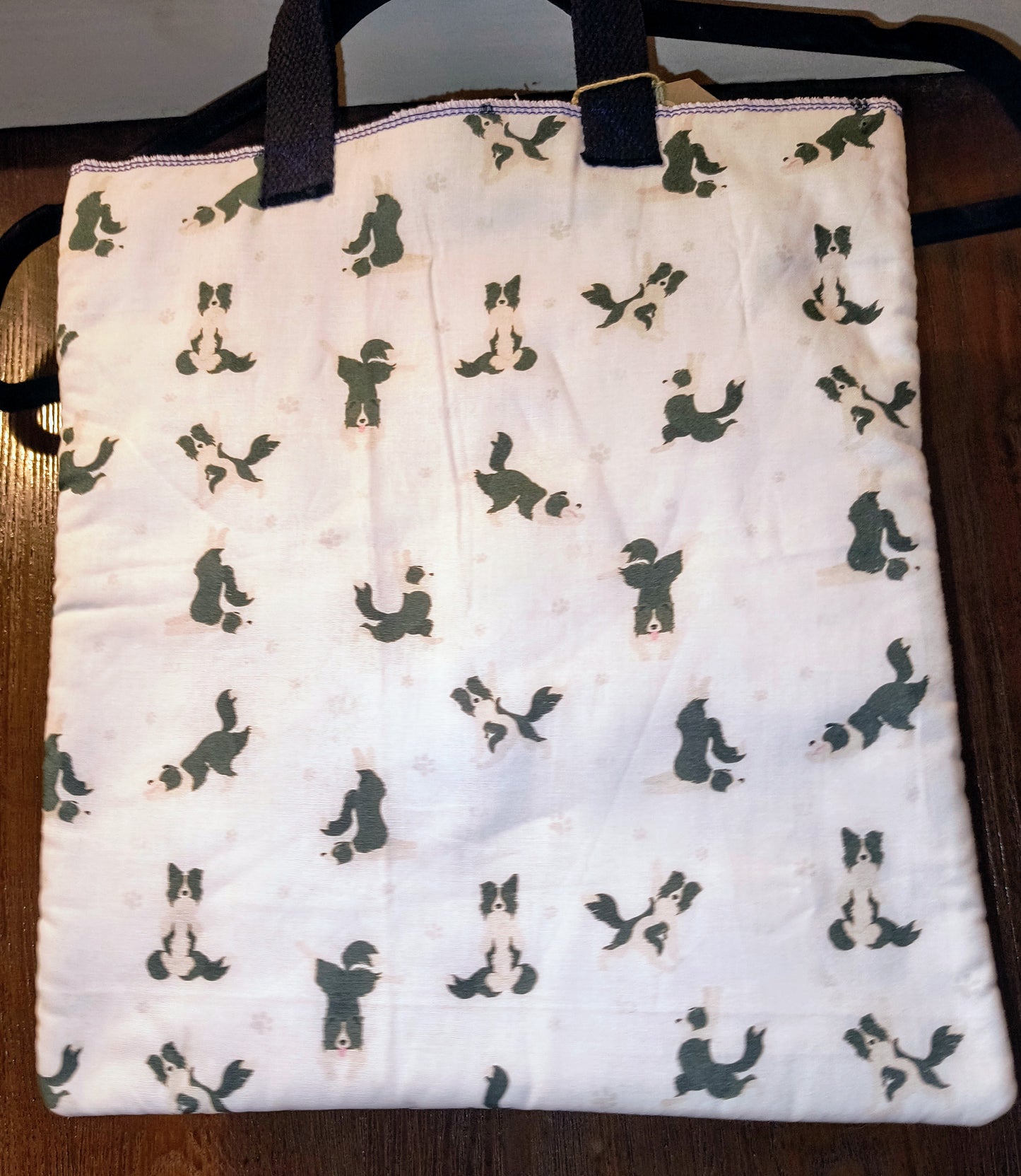 Border Collie Dog Yoga Fun Print Small Gift Tote Bag [Handmade by Zippy Yonyx]