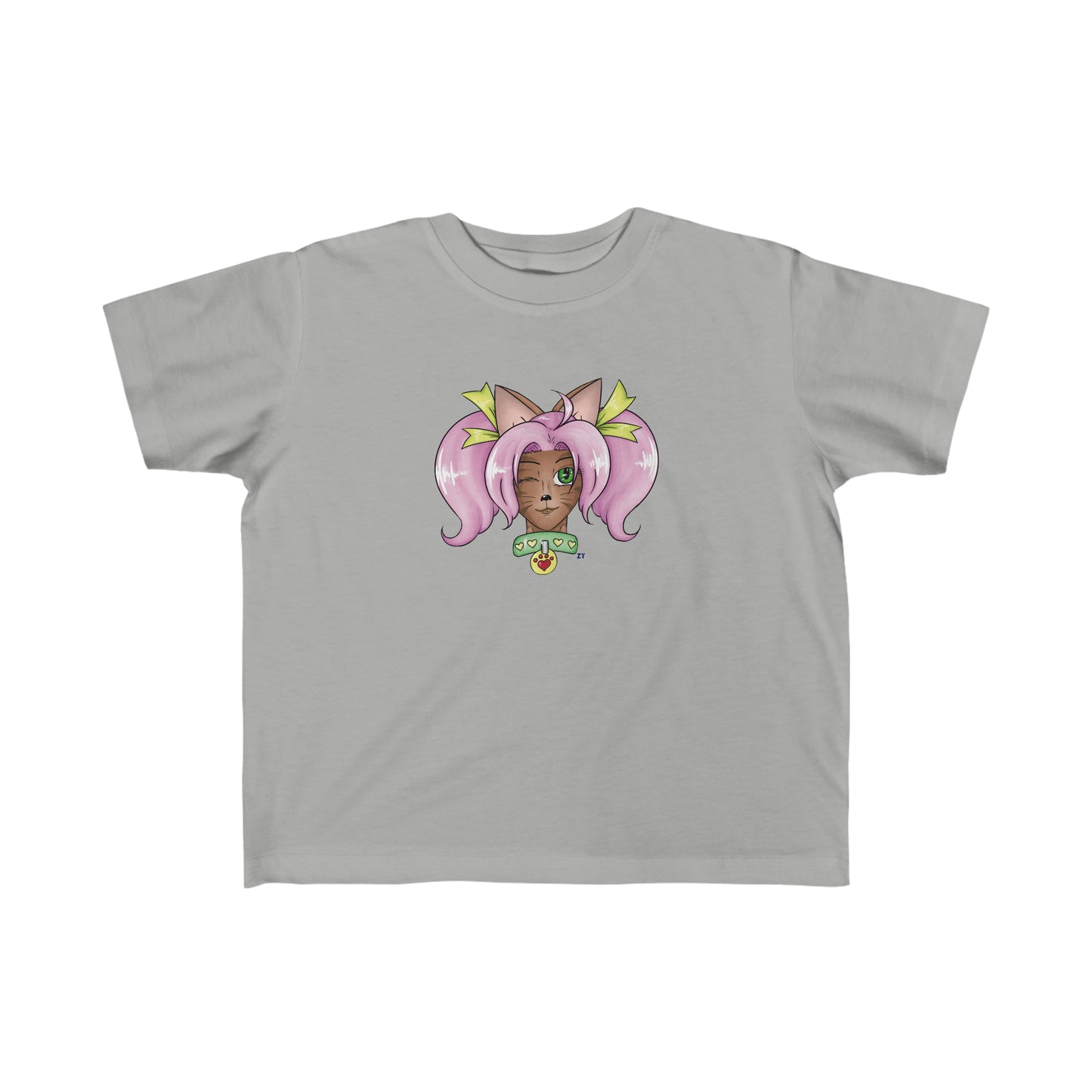 Cute Cat Girl Kid's Fine Jersey Tee