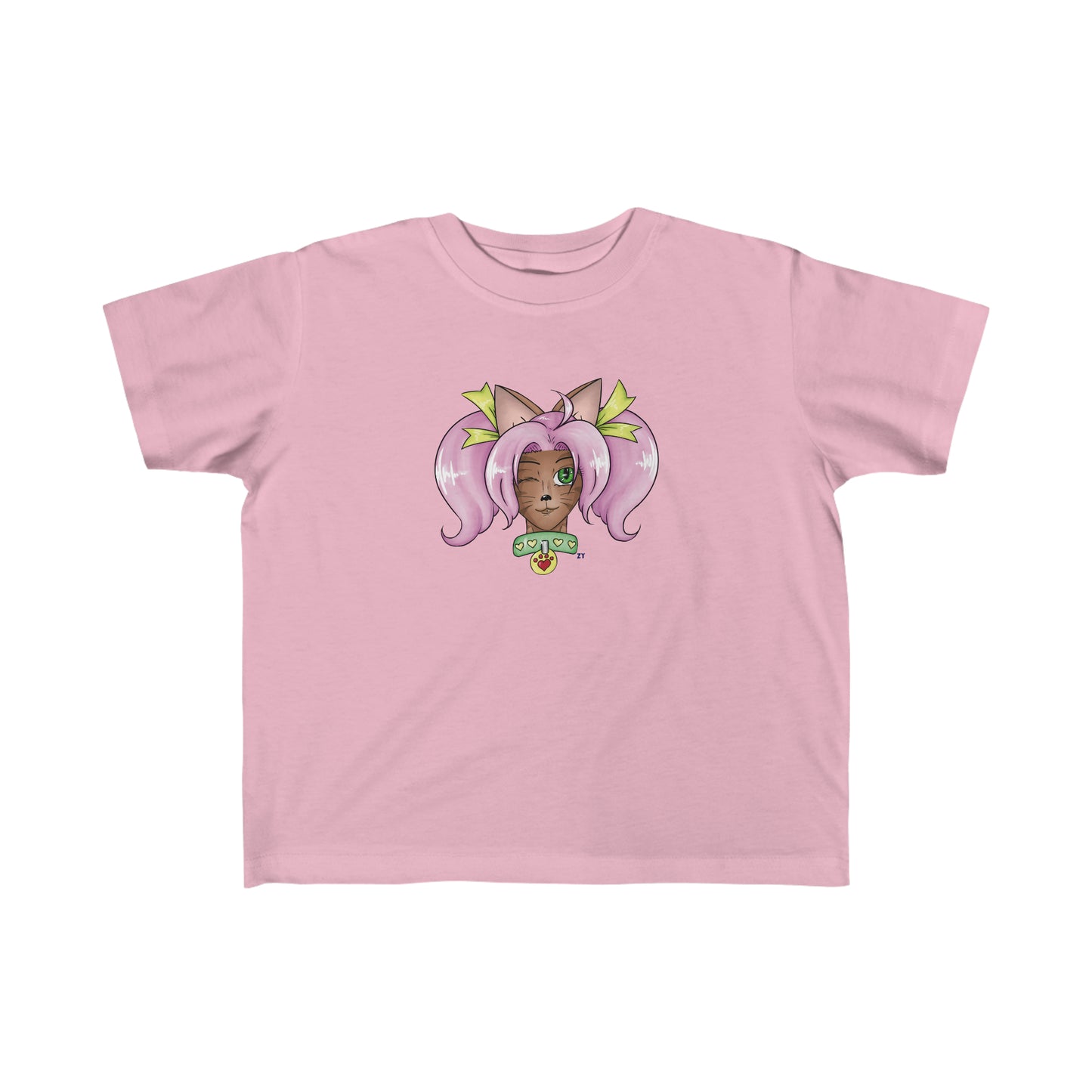 Cute Cat Girl Kid's Fine Jersey Tee